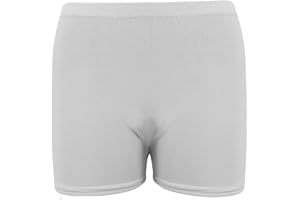 Islander Fashions Children Plain Stretchy Neon Hot Pants Girls Dance Gym Party Tutu Shorts 5-12 Years