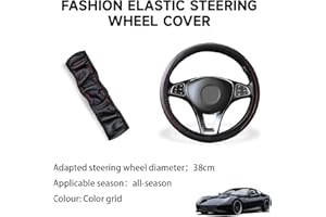 COYUN 1 pcs Funda Volante Coche, Protector Volante Coche, Universal Cubierta Volante de Cuero de Microfibra, Antideslizante, Accesorios Coches Interior, Suave Adecuado para Las Estaciones, Línea roja