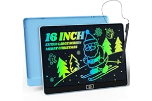 POPERFUN 16 Zoll LCD Schreibtafel Kinder, Bunte Maltafel Zaubertafel Umweltfreundlich Lernspielzeug für 3-12 Jahre Jungen und Mädchen, Geburtstagsgeschenk Ostergeschenke