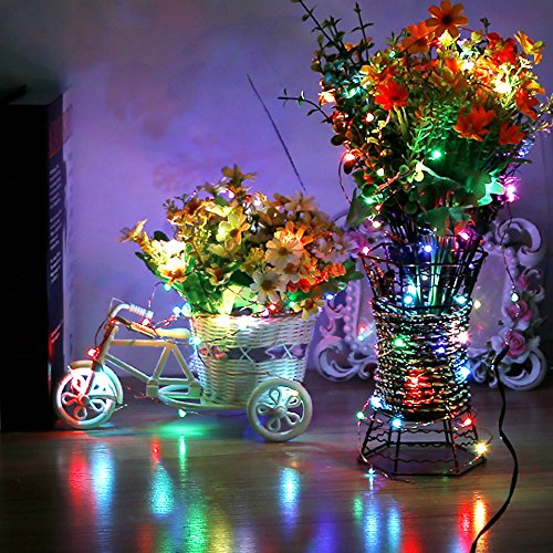 LE 10M 100 LEDs Kupferdraht LED Kupfer Lichterkette, Wasserdicht Sternen Lichterketten (RGB) - 7