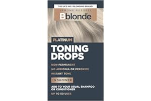Jerome Russell Bblonde Platinum Toning Drops - Non-Permanent Platinum Hair Toner, Refresh & Maintain Blonde Hair Dye, Add Drops in Shower with Shampoo or Conditioner, 50 Uses