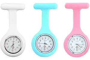 XZSKD 3 Pcs Fob Watches for Nurses, Nurse Fob Watch, Nurses Watch, Male and Female Nurse Watches, Easy to Read and Clean, Suitable for Nurses, Doctors, and Nursing Staff Watches
