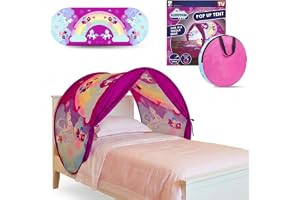 Sängtält STARLYF SLEEP FUN TENT, Tält som sett på TV pop-up-sängtält lekstuga, drömsängstält för barn med ljus, sängtält