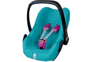 ByBoom® - Summer Cover/Protective Cover - Made from 100% Cotton, Universal Cover for Infant and Child car Seats eg. Maxi COSI Cabrio Fix, Pebble, City SPS, Color:Aqua