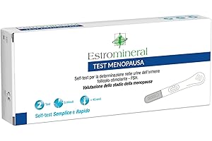 Estromineral 2 Test Menopausa, Test Autodiagnostico Urinario per la Rilevazione dell’Ormone FSH, Indicatore dello Stadio della Menopausa, Risultato in 5 Minuti