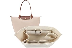 Organiseringsinsats i filt för Longchamp-/Le Pliage-handväskor, för damhandväskor, 1012-25beige-M