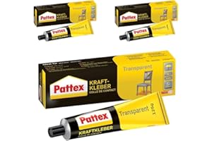 TMPPRO Pattex - Pegamento de fuerza transparente, extremadamente fuerte para mayor resistencia, para uso universal, adhesivo resistente al calor, 3 x 50 g