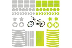 AINIUNIU 84 Pcs Autocollant Réfléchissant Vélo, Autocollants Réfléchissants, Stickers Réfléchissants pour la Visibilité de Nuit, pour Casque, Voiture, Vélo, Poussette, Trottinette, Moto
