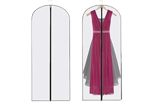 YSFVNP 2PCS Dress Bags Covers Long, Dress Bag, Translucent with Zip Waterproof Dustproof Dress Covers Garment Bags Full Length for Long Dress Shirts Suits Jackets Coats Storage
