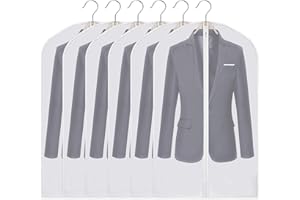 Czwander Kleidersack Anzug,6 Stück Kleidersäcke 60×100CM,Kleiderbeutel,Kleiderhülle,Kleidersäcke mit Reißverschluss,Anzugsack,für Röcke, Anzüge,Kleider