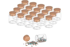 PH PandaHall 20 st 20 ml glasflaskor med korkproppar, miniglasflaskor liten dekorativ flaska små glasflaskor korkar burkar ko