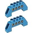 sourcing map Terminal Grounding Bar Screw Block Barrier Brass Strip 4 Positions Blue for Electrical Distribution Pack of 2