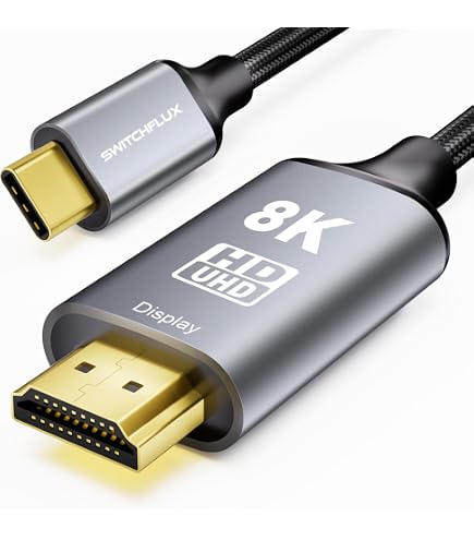 SWITCHFLUX USB-C To HDMI 2.1 Adapter - 8K@60Hz, 4K@144Hz Converter For MacBook, IPad, Samsung & Other USB-C Laptops-384770