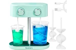 Resiners Dwugłowicowy mikser z żywicą ze spiralnymi silikonowymi wiosłami, akumulator epoksydowy, bezstopniowa prędkość i minimalna ilość pęcherzyków, elektryczne mieszadło do żywicy, silikonu