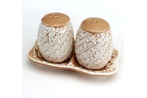 DLM BOMBONIERE DLM32750 Sale e Pepe in Porcellana Shabby Chic Bianco e Beige Design Bomboniera Utile Matrimonio Nozze Anniversario bomboniera