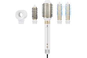 WECHIP [5 in 1] Hair Dryer Brush & Air Styler, [110000 RPM] High-Speed Ionic Hairdryer Fast Drying, Hot Air Brush Set with Auto Air Curlers, Volumizer, Round Brush, Straightener, for All Hair Types