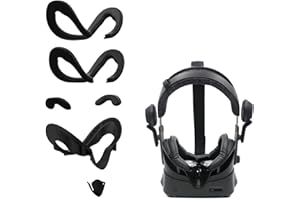 AMVR Facial Interface Bracket & PU Leather Foam Face Cover Pad Replacement & Anti-Leakage Nose Pad & Protective Lens Cover Comfort Set for Valve Index Headset