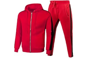 pvucpot Tenue Sport Homme Décontracté Hooded Survetement Pas Cher Ensemble Jogging Homme Sport Chic Veste Zippée Avec Capuche Pantalon Jogging De Sport