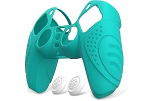 eXtremeRate PlayVital Funda de Silicona para ps5 Mando - Carcasa Protectora Suave y Antideslizante con 2 Tapas de Joystick, Compatible con DualSense, Accesorio para ps5 (Edición Guardian-Aqua Verde)