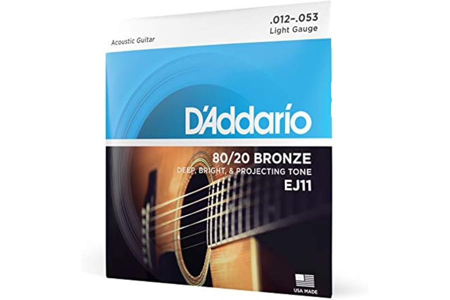 D'Addario Cuerdas Guitarra Acustica - EJ11 Juego de Cuerdas, Naranja, 12-53
