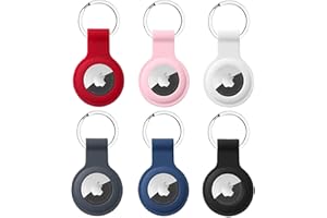 SINGGREAT 6 Piezas Llavero Airtag, Airtag Funda para Llavero Silicona Case compatibles con Apple AirTags, Anti-Perdida Anti-Rasguños Ligero Protectora
