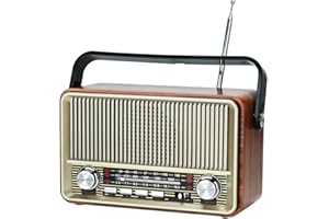 TOWEAR Tragbares Bluetooth FM AM SW Stereo Radio, unterstützt USB-Disk, USB/TF-Karte, AUX-Buchse – Musik spielt mit wiederaufladbarem Akku, integrierter Lautsprecher