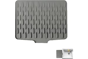 LOUUUOU Silicone Draining Mat for Sink, Draining Board Mats, Dish Drainer Mat, Silicone Dish Drying Mats for Kitchen Sink, Folding No Spill Worktop Drainer Board-Mat for Kitchen Counter Table Refrigerator