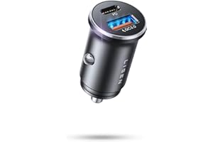 LISEN Chargeur Allume Cigare USB C, PD 36W & QC 18W Chargeur Voiture Rapide3.0, Mini Alumencigare USB C, Prise Allume Cigrae 12 V pour iPhone 17 Pro Max 16 15 14 13 Galaxy S24 23 iPad Tablette Airpods