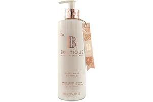 BOUTIQUE MADE IN ENGLAND Boutique Amber, Musk & Vanilla Hand & Body Lotion, Hydrates and Nourishes Skin, Leaves Skin Soft and Supple 500ml