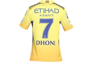 KNK Cricket IPL Jersey CSK Half Sleeve with DHONI 7 Supporter Jersey T-Shirt 2024/25