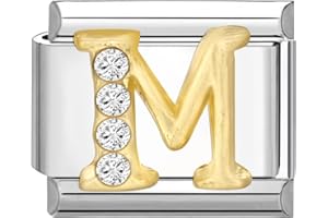 papasgix Italian Charm Bracelet Charms Module Buchstaben A-Z für 9mm Charm Bracelets DIY Italian Style Charms für Damen Italienisches Charm Armband Zubehör Geschenk