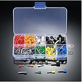 Alcatronic 400 Piece Insulated Cable End Set Boxed Insulated Wire Terminal Socket Crimped Pin Electrical Wire