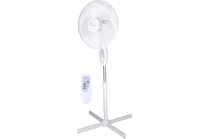 Lifetime Air Stativventilator - Standventilator - Fernbedienung - 3 Stöne - Oszillierend - Ø 40cm - Weiß