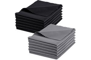 ACWOO Ściereczki z mikrofibry, wielokrotnego użytku, można je prać, do czyszczenia okularów, soczewek, ekranów, tabletów, 12 szt. (15 cm x 18 cm)