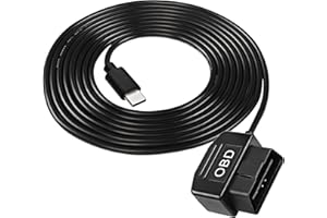 XMSJSIY kabel zasilający OBD do kamery rozdzielczej typu C OBD2, kabel zasilający, adapter Hardwire Charger, kabel z przełącznikiem, złącze guzikowe, ładowarka, 24-godzinny monitoring do kamery Dash i