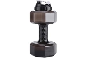 Tyenaza Bottiglia d'Acqua a Forma di Manubri, 2,2 Litri Borraccia a Forma di Manubrio con Coperchio a Prova di Perdite, per Attività all'Aperto, Ciclismo e Campeggio