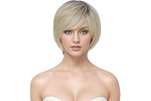 PARXITN Pixie Cut peruka dla kobiet, syntetyczna peruka z grzywką, naturalna treska, warstwowe włosy