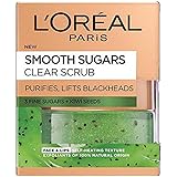 L'Oréal Paris Smooth Sugar Clear Kiwi Face and Lip Scrub, 50ml