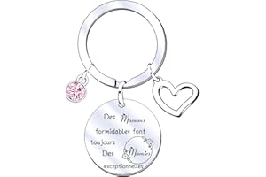 JRZDFXS Cadeau de Maman Porte-clés demande Maman Porte-clés de de Maman,Cadeau de fête des Mères Cadeaux d'anniversaire,Cadeaux de Famille Maman Bapteme Porte clés personnalisé Maman