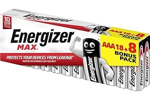 Energizer MAX 18+8 Gratis Micro (AAA) batería alcalina manganeso 1,5 V, 26 Unidades.
