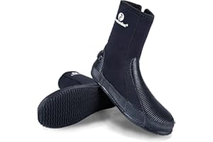 Two Bare Feet 5mm Neoprene Unisex Wetsuit Boots | Insulated for Diving, Snorkeling & Surfing | Non-Slip Sole, Flexible & Comfortable Design for Water Sports