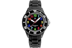 Alienwork Kids Montre Pédagogique Apprendre l'Heure Enfants Garçon Fille Temps d'apprentissage Résistant à l'eau 5 ATM
