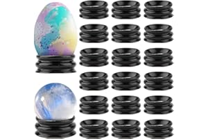 GORGECRAFT 20 pz Nero Piatto Rotondo Espositore Basi Sfera Supporti Sfere di Cristallo Supporto Casa Deco Piedistallo Rack per 2.5-5cm Gamma Sfera Casa Ufficio Decorazione Desktop, 27.5x11.5mm