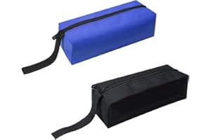 PAITOK Conjunto de 2 bolsas de herramientas versátiles, impermeables y duraderas, con cremallera, ideales para almacenar destornilladores, llaves y alicates (Azul y negro)