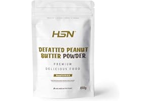 HSN FOODS Crema de Cacahuetes en Polvo de HSN | 150 G de Harina de Cacahuete Parcialmente Desgrasada - 100% Natural, 0% Aditivos | Sin grasa de palma ni sal, Sin azúcares añadidos