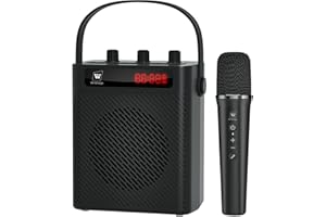 WinBridge Amplificador de voz con micrófono inalámbrico y altavoz, mini sistema PA Bluetooth portátil con micrófono de mano, megáfono recargable de 30 W para profesores, habla y eventos al aire libre