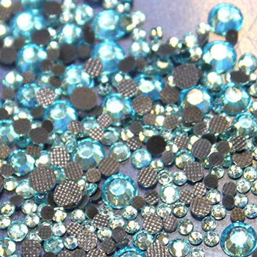 Mischung 500 Strass Glas türkis light Hotfix Sortiment S06/S10/S16/S20 Bling 132 Bling