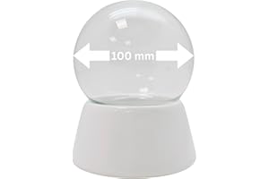SNOWGLOBE FOR YOU - DO IT YOURSELF 100 mm DIY Snow Globe | Craft Base White With Glass Ball for Installation Music Box | 40045
