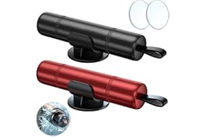 VIDACHARMY 2 Pcs Rompe Cristales y Cinturones, Martillo de Seguridad para Coche, 2 en 1 Corta Cinturones Rompe Cristales, para Romper Vidrio de Automóvil para Coches, Autobuses y Otros Vehículos, Negro + Rojo