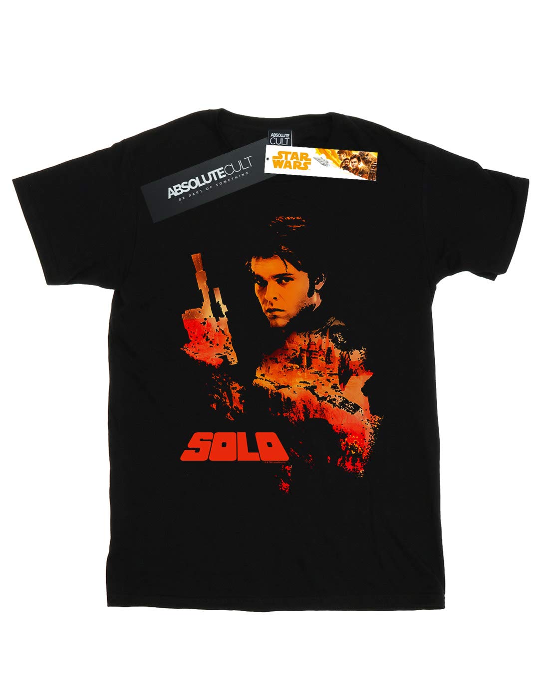 Star-Wars-Damen-Solo-Coloured-Silhouette-Boyfriend-Fit-T-Shirt-Schwarz-Medium